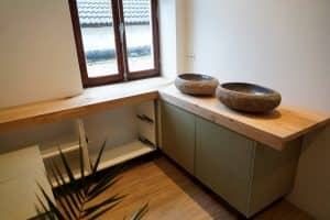 Badmeubel met eiken blad